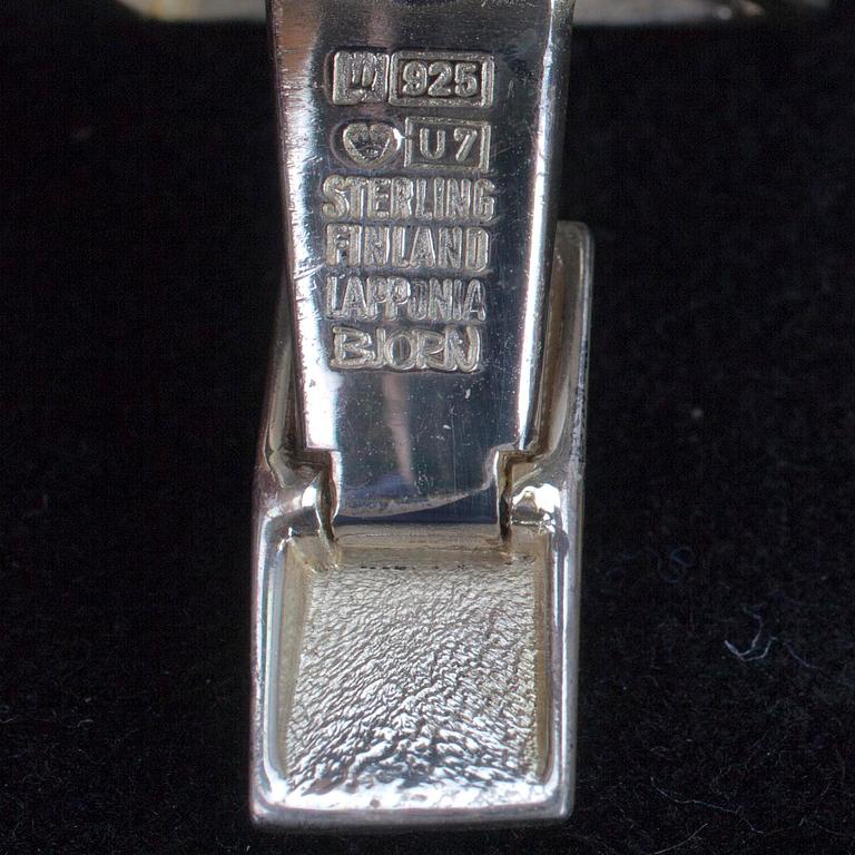 MANSCHETTKNAPPAR, 925 silver, sign. "BJÖRN". Björn Weckström, Lapponia 1973. Tot. vikt ca 26 g.