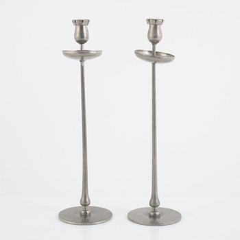 Josef Frank, a pair of pewter candlesticks, Svenskt Tenn, Stockholm 1960.