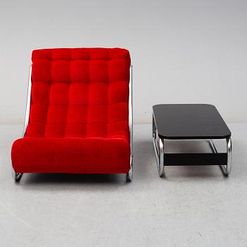 GILLIS LUNDGREN, fåtölj samt bord, "Impala", IKEA.