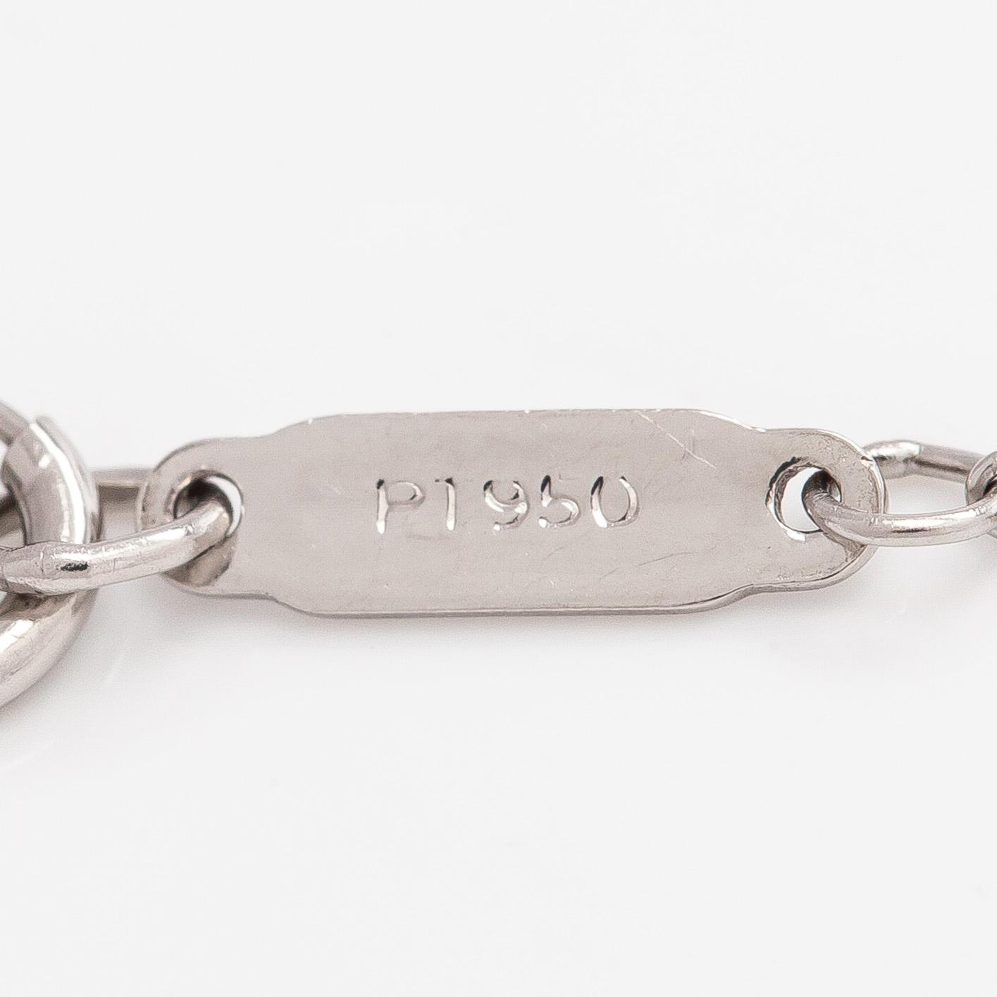 Tiffany & Co, halsband, platina, med en briljantslipad diamant.