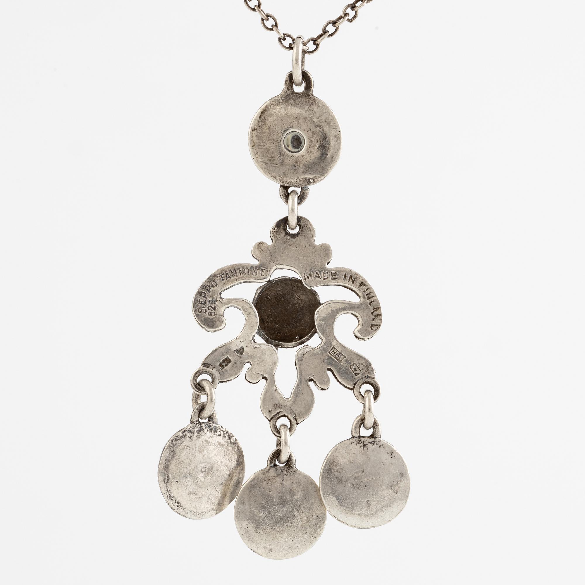 Seppo Tamminen, pendant, silver, with chain silver.