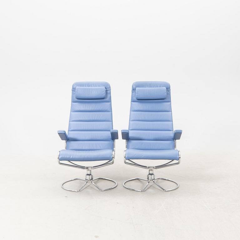 Bruno Mathsson, snurrfåtöljer ett par  "Minister", Mathsson International, formgiven 1986.