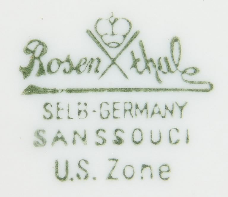 MATSERVIS, 55 delar, porslin, "Sanssouci", Rosenthal.