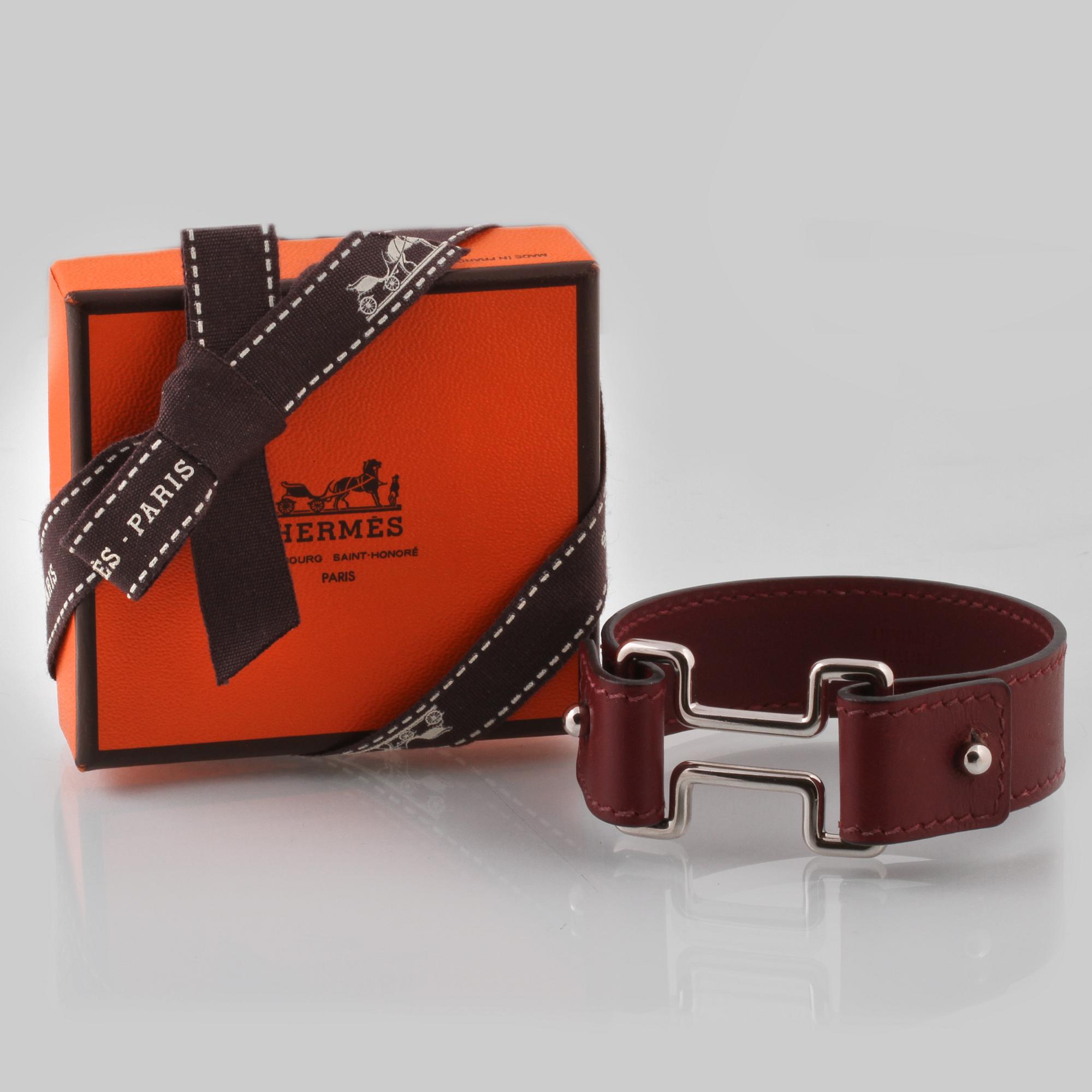 ARMBAND, stål samt läder, Hermès.