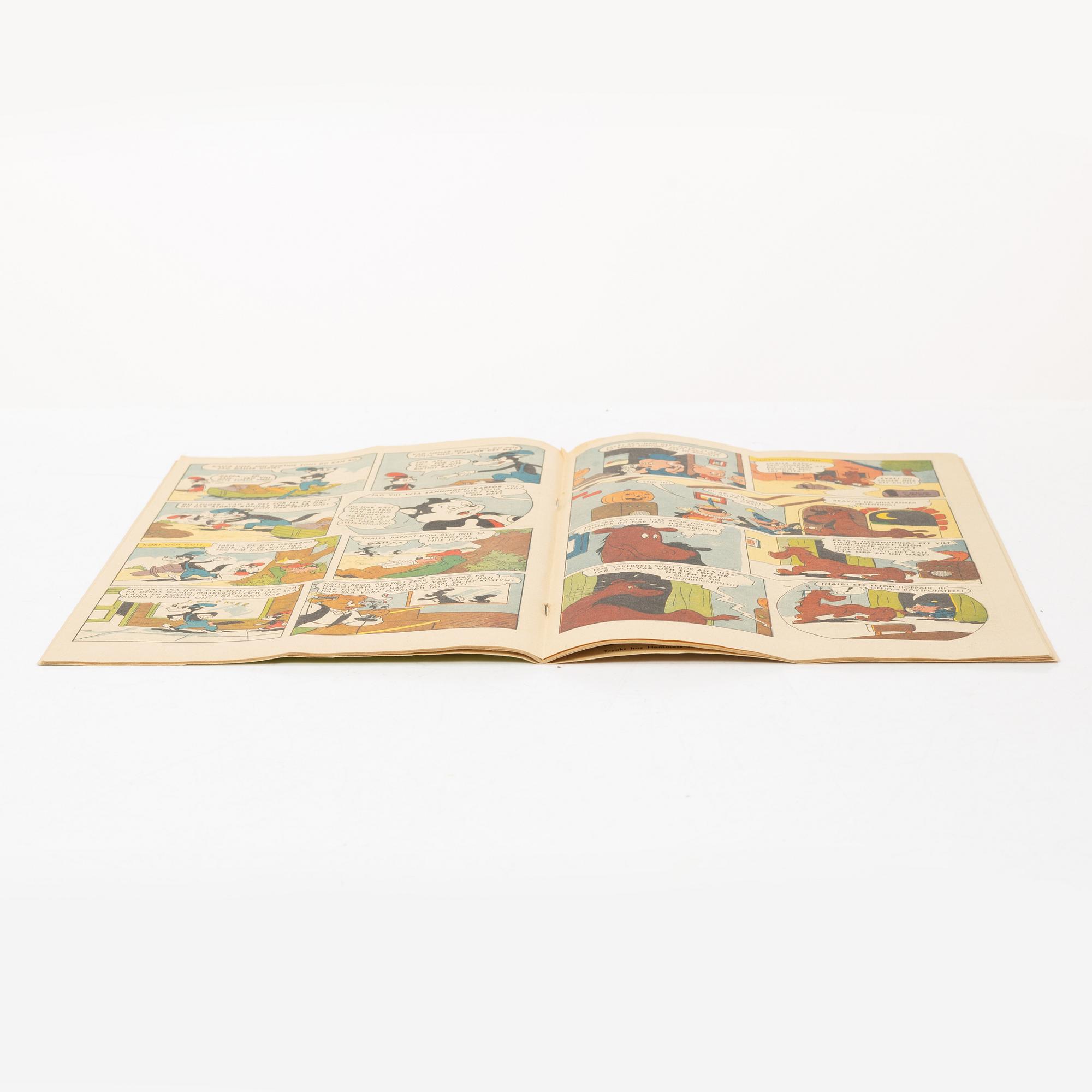 Comic books, “Kalle Anka & Co” No. 7, 1950, and “Kalle Anka & Co” No. 4, 1950.