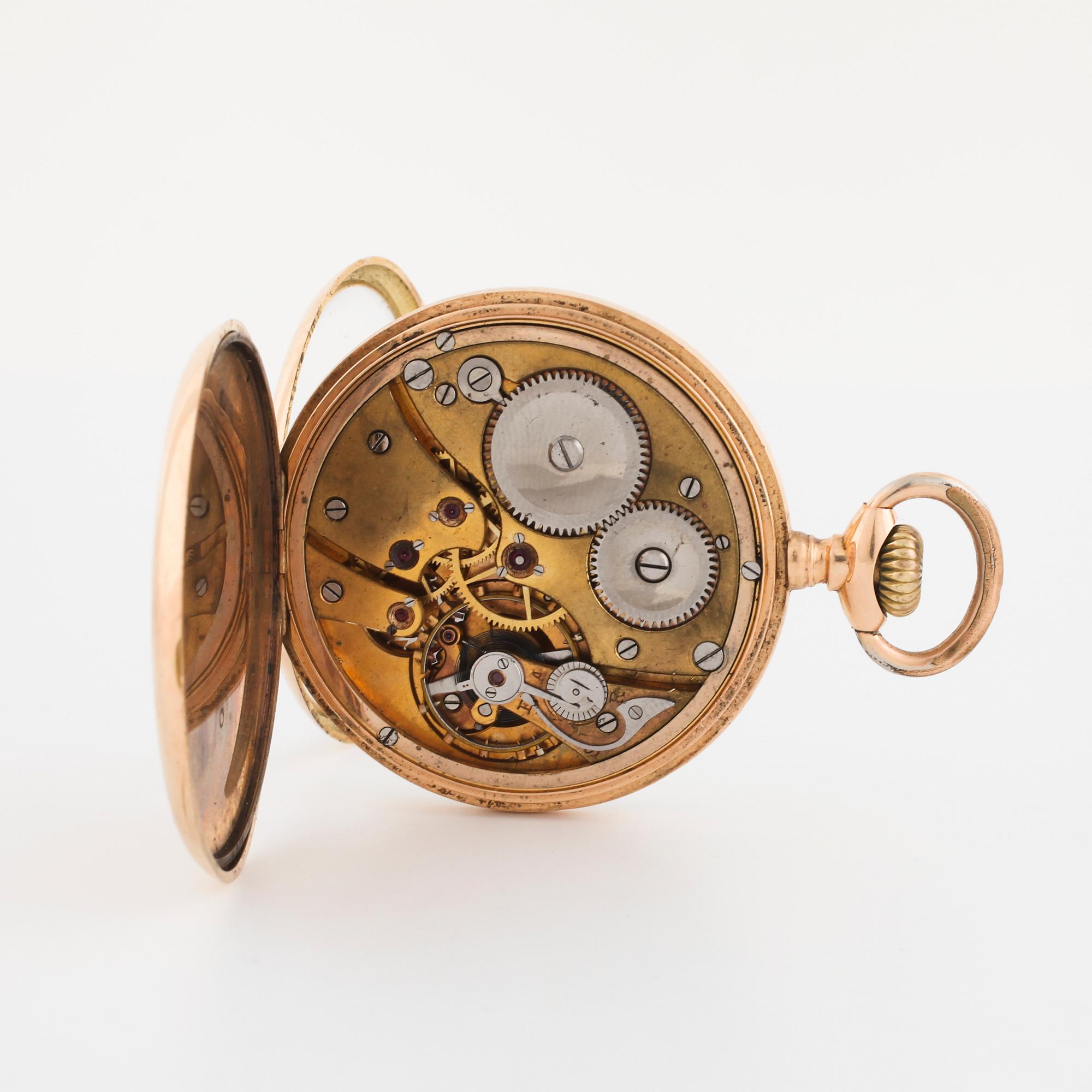 POCKET WATCH, case marked "JW", 50 mm.