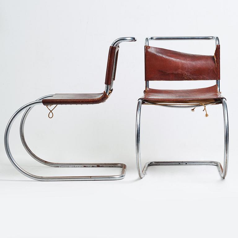 LUDWIG MIES VAN DER ROHE, a pair of "MR 10" armchairs, Berliner Metallgewerbe Josef Müller or Bamberg Metallwerkstatten.