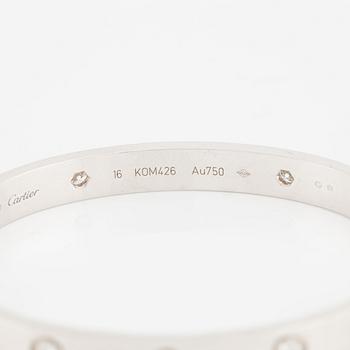 Cartier armband "Love" 18K vitguld med runda briljantslipade diamanter.