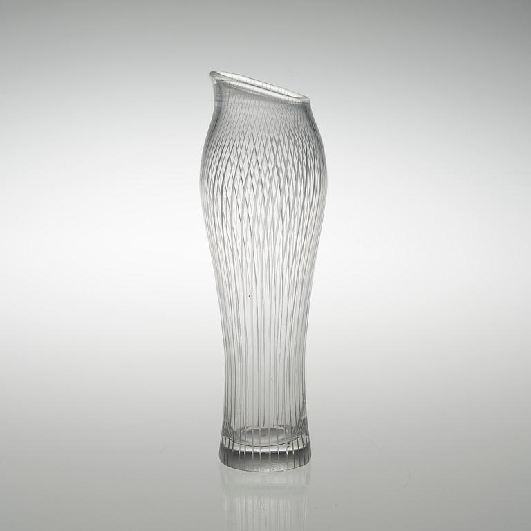 TAPIO WIRKKALA, VAS, glas, "Fölfot" 3215, signerad Tapio Wirkkala Iittala.