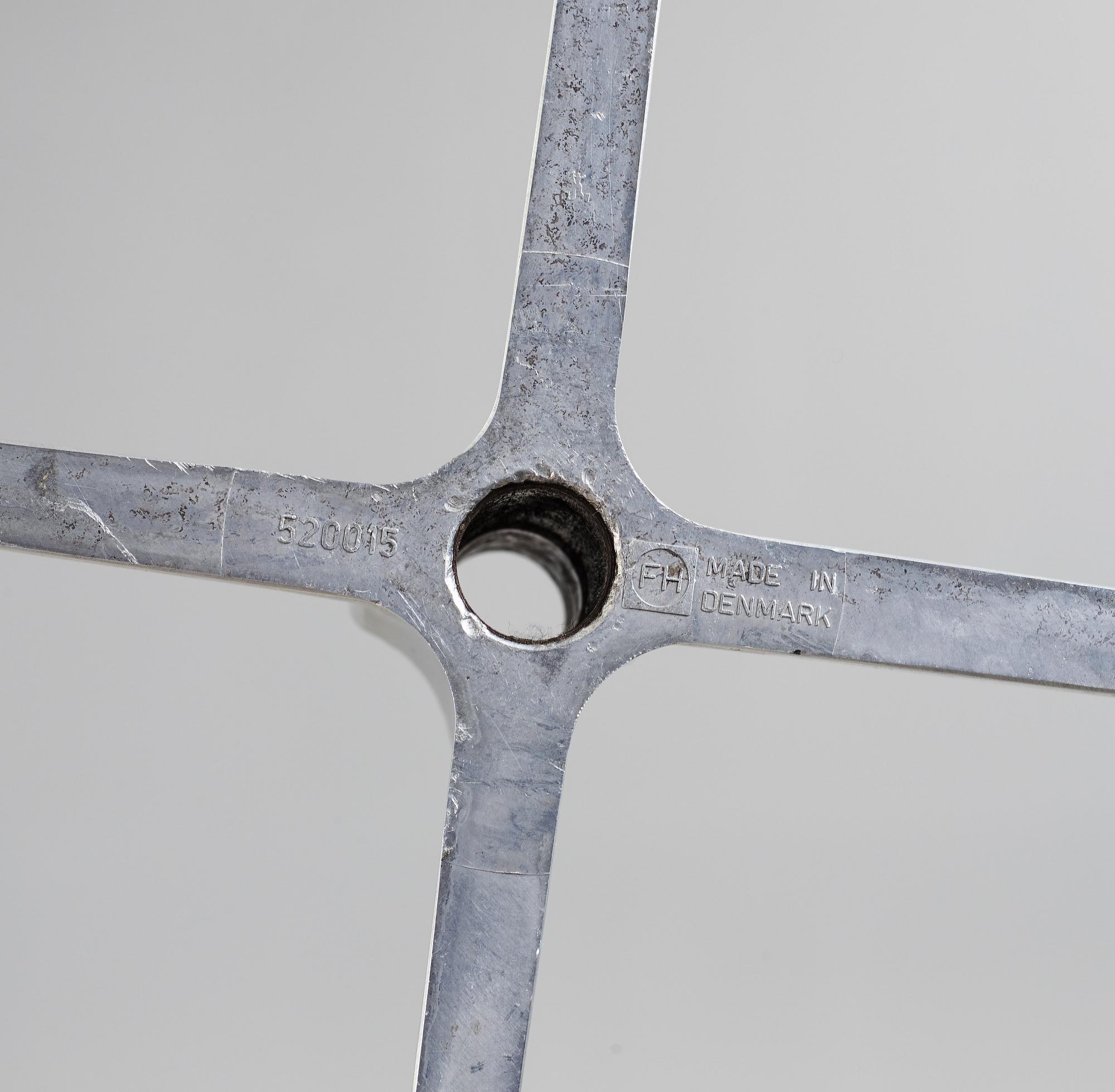 An Arne Jacobsen black leather 'Egg' chair, Fritz Hansen, Denmark 1960's.