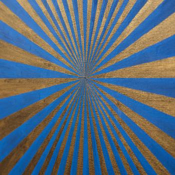 Elisabeth Frieberg, "Untitled (blue, gold, center, beam)".