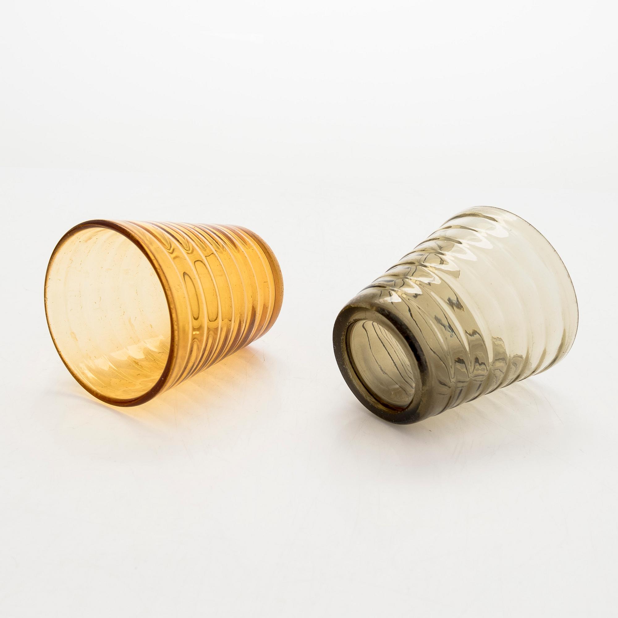 Aino Aalto, dricksglas, 10 st, "Bölgeblick" Karhula glasbruk 1930-tal.
