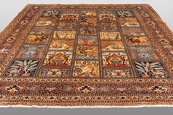 A carpet, Figural Kashmar, ca 373 x 298 cm.