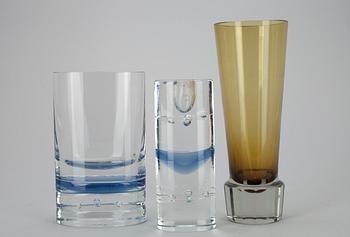 KONSTGLAS, 3 st, Timo Sarpaneva, "Arkipelago", samt Unto Suominen, sign. Notsjö -63.