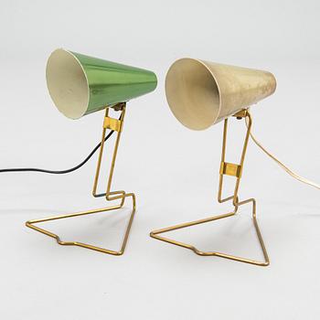 Two mid-20th century 'K11-26' table / wall light for Precenta.