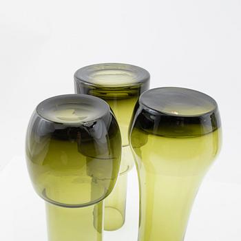 Tamara Aladin, Vases, 5 pcs, glass, Riihimäen Lasi, Finland, 1960s/70s.