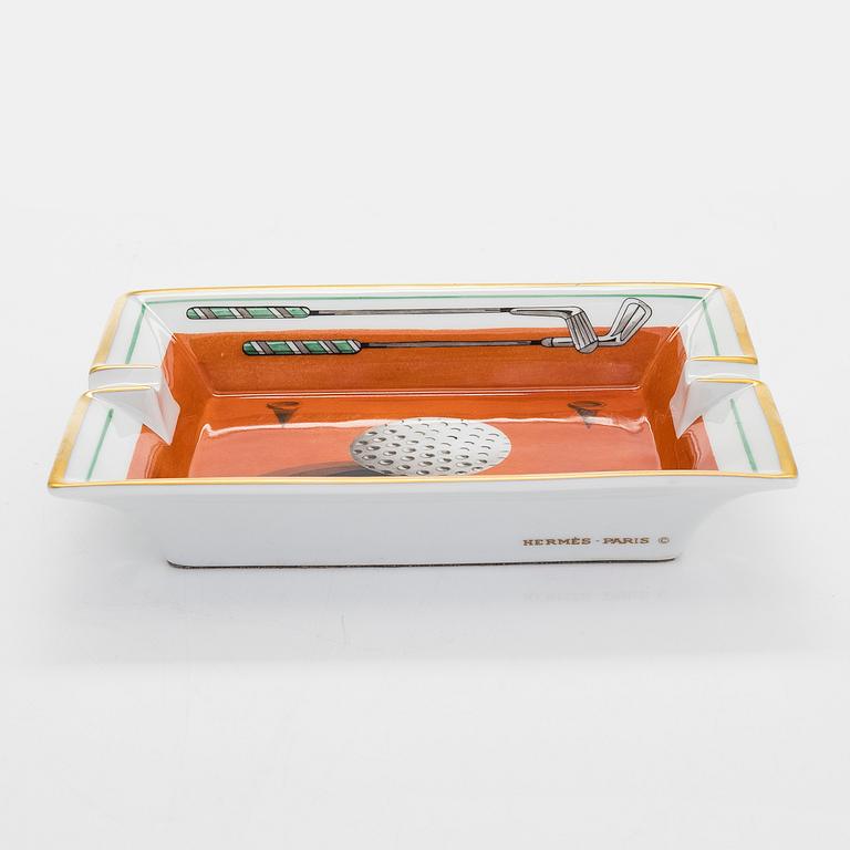 Hermès, a porcelain ashtray, Paris, France.