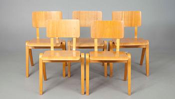 STOLAR, 5 st, formpressad plywood, 1960-luku.