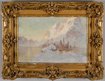 ANNA BOBERG, olja på pannå, signerad.