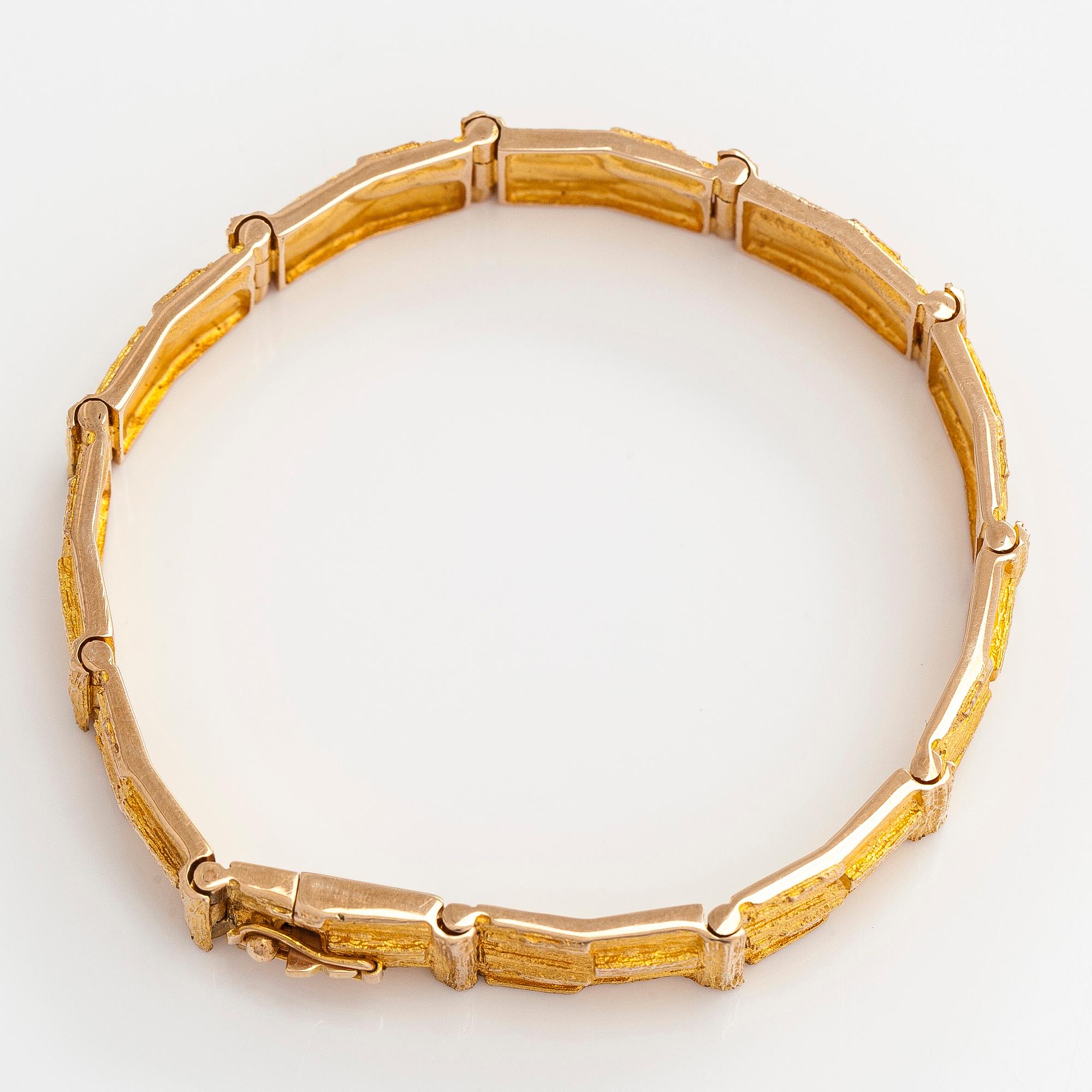Björn Weckström, rannekoru "Kultaköngäs", 14K kultaa. Lapponia 1973.