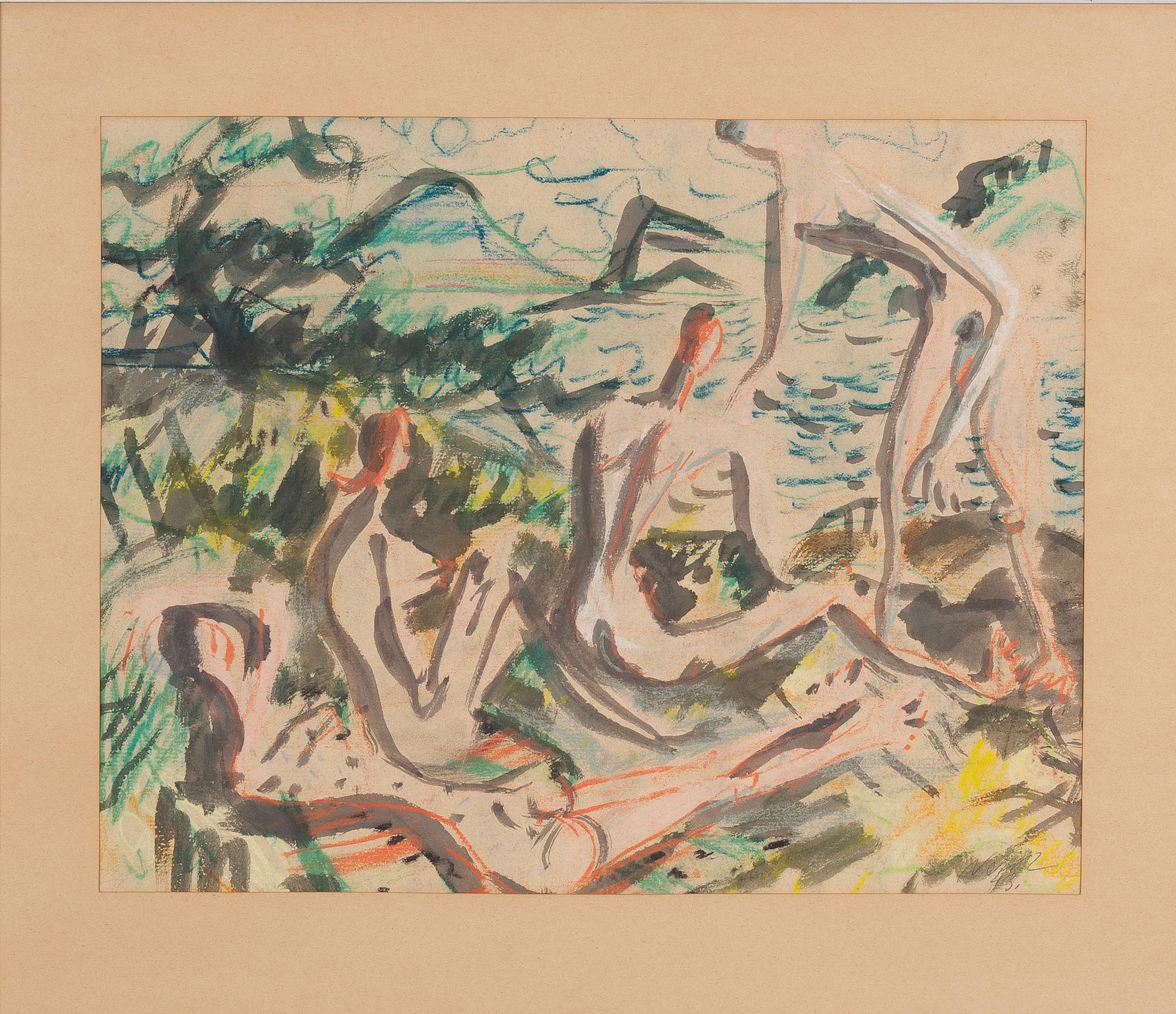 Rolf Nesch, On the Beach.