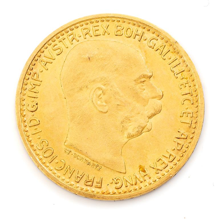 Guldmynt, Österrike-Ungern, Franz Joseph, 10 Corona, 1912.