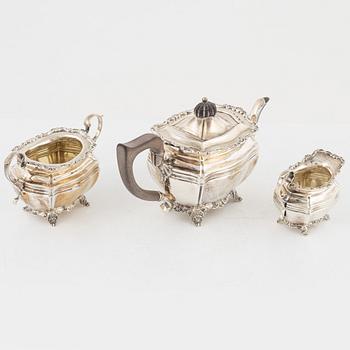 Josiah Williams & Co, kaffeservis, 3 delar, silver, London 1903-04.