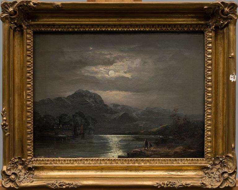 OIDENTIFIERAD KONSTNÄR, olja på duk, signerad otydligt, troligen England, 1800-tal.