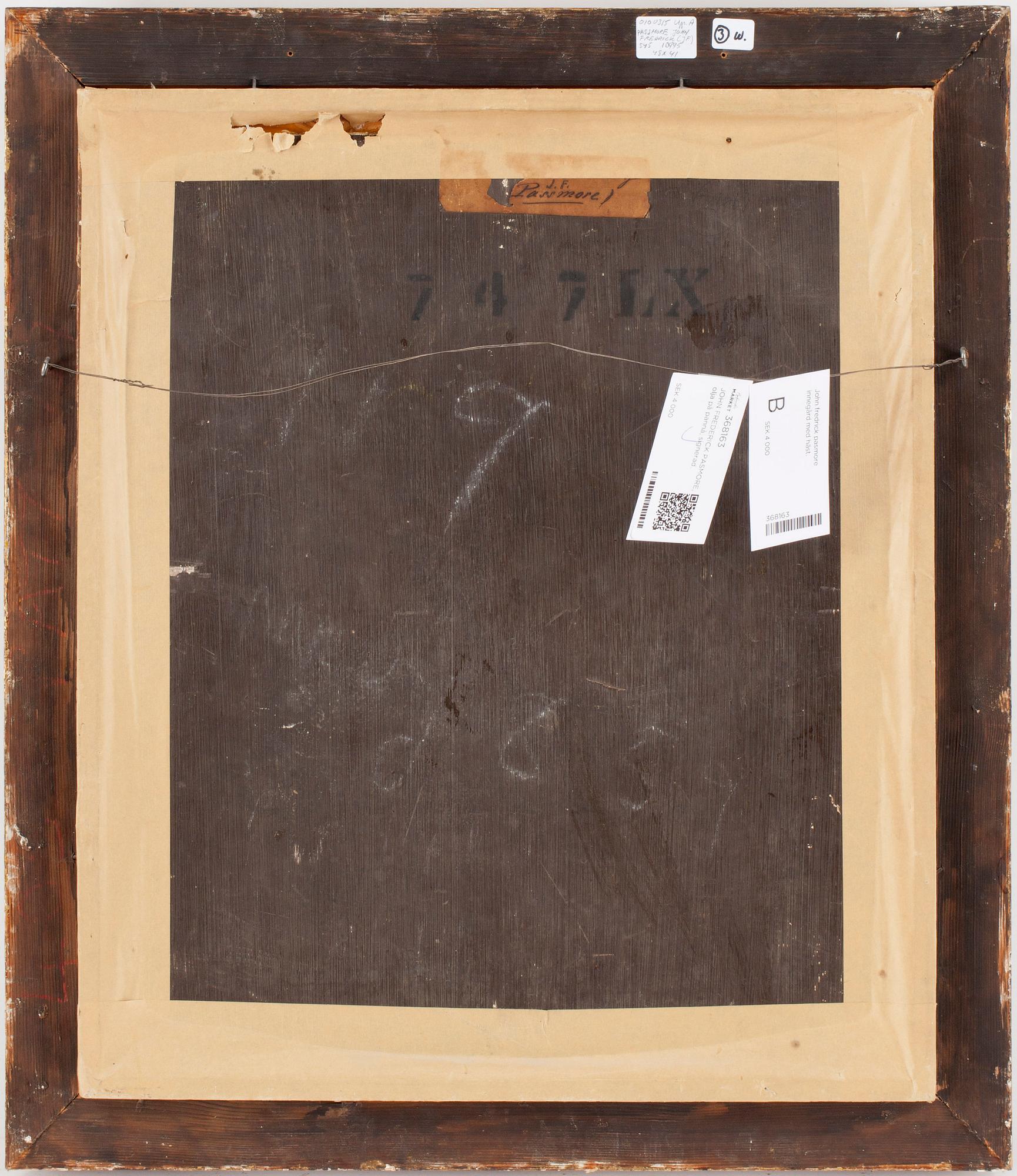 JOHN FREDERICK PASMORE, olja på duk, signerad.
