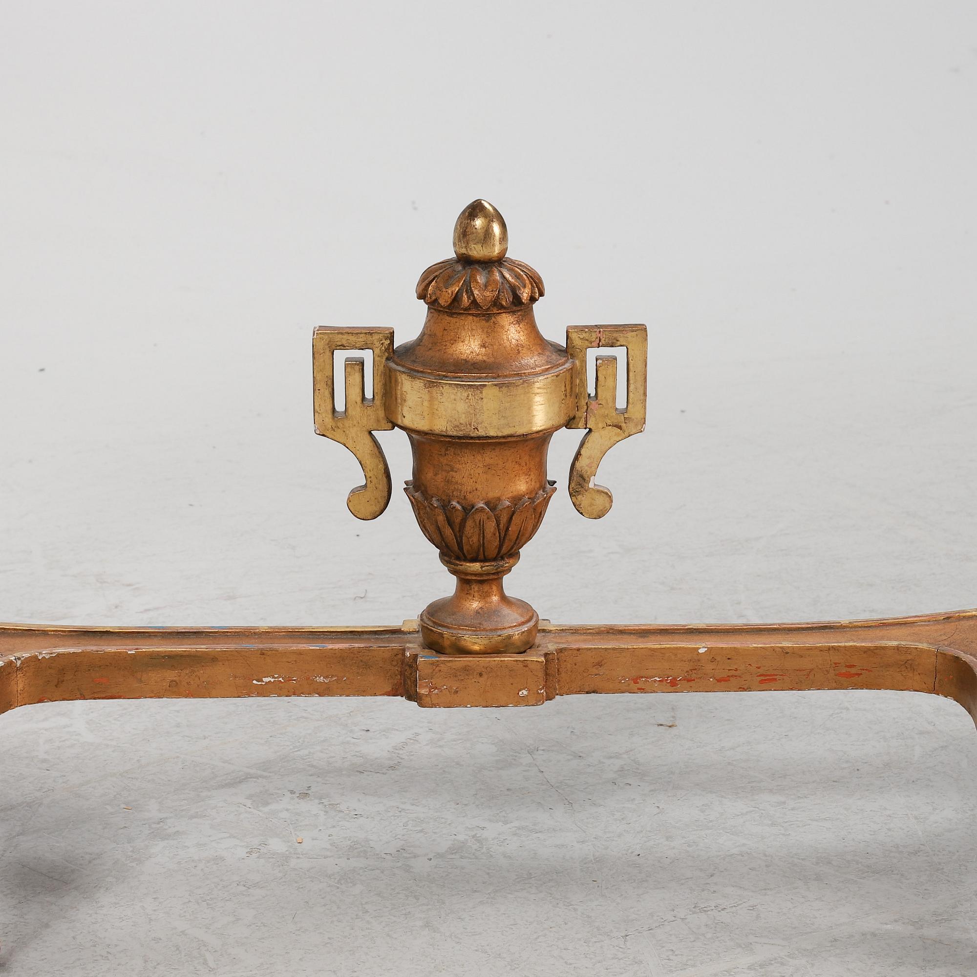 A Gustavian giltwood and marble console table, late 18th century.