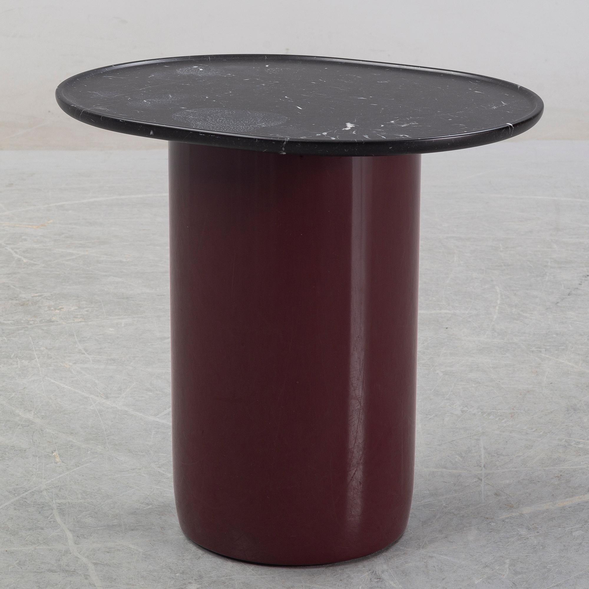 Edward Barber & Jay Osgerby, a marble top side table, model 'Button oval' B&B Italia, designed in 2014.