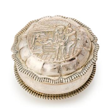 226. A Swedish 18th century parcel-gilt silver snuff-box, mark of Johan Malmstedt, Gothenburg 1787.