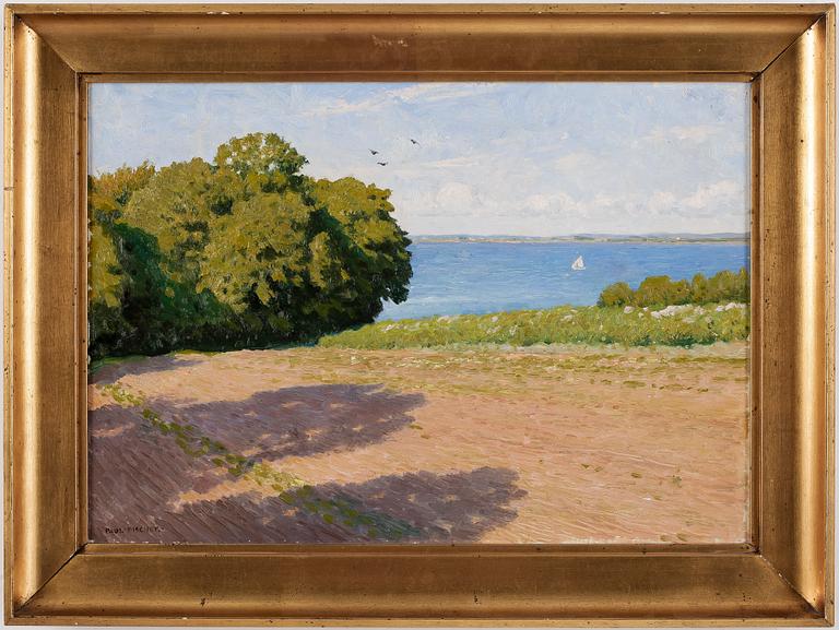 Paul Fischer, Landscape with view over bay.