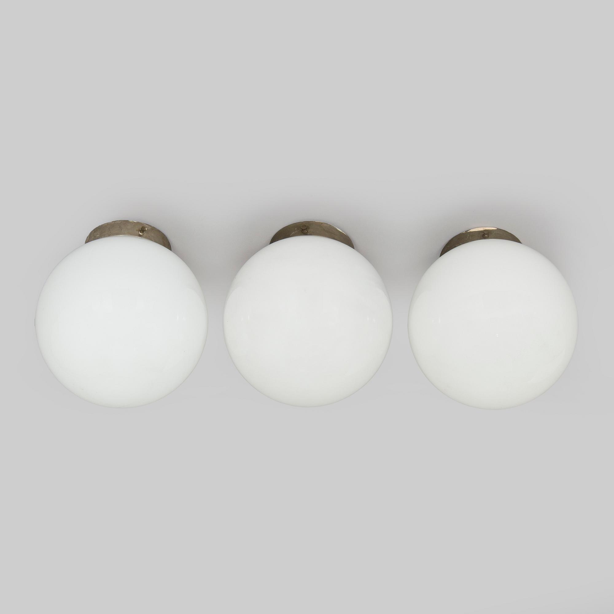 Paavo Tynell, a set of three 1930s ceiling lamps '2008' for Taito Oy.