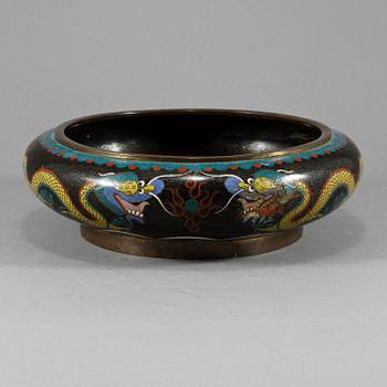 SKÅL, cloisonné, omkring 1900.