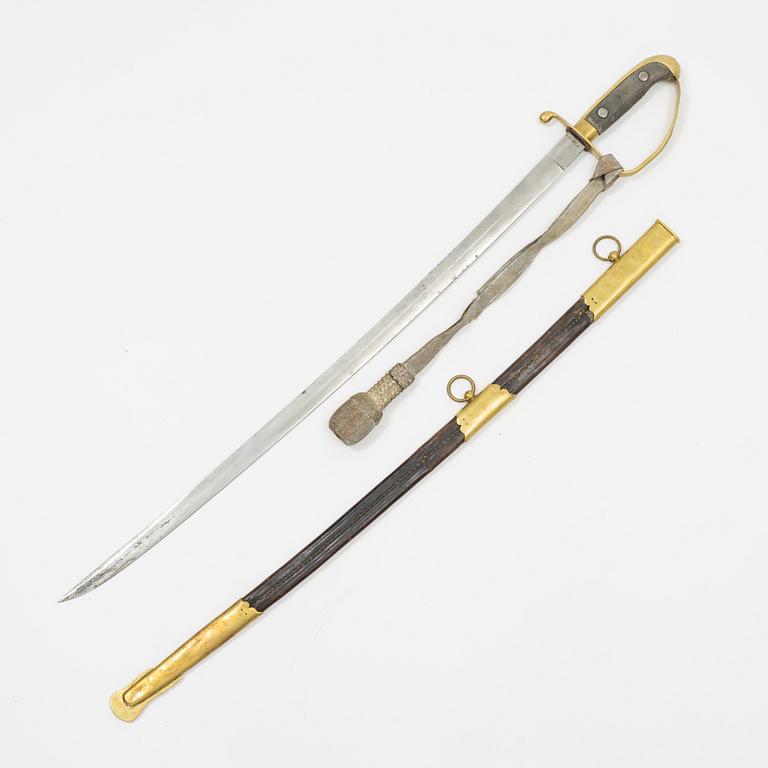 A Swedish police' sabre with scabbard, from around the year 1900.