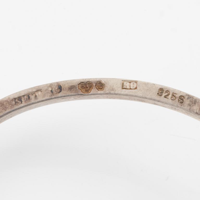 Lars Arby, five arm rings, sterling silver, Gothenburg 1963, 1966 and 1967.