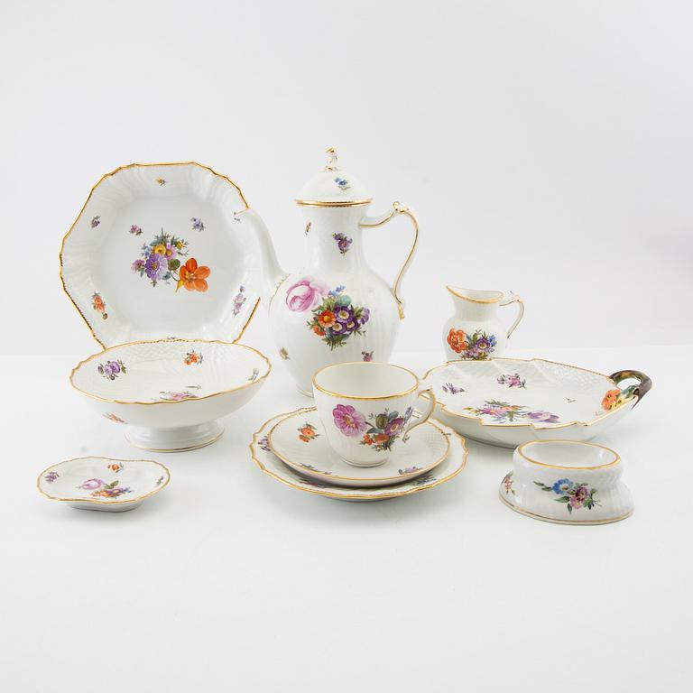 41-piece "Saxon Flower" service by Royal Copenhagen, Denmark, porcelain.