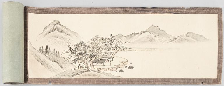 A scroll painting with ink cakes, late Qing dynasty/early 20th century.