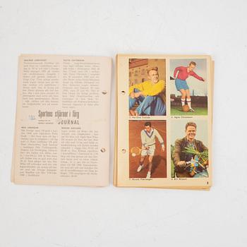 Collector cards, "Stars of Sport", including Cassius Clay, Nacka Skoglund, and others, Hemmets Journal, 1960s.
