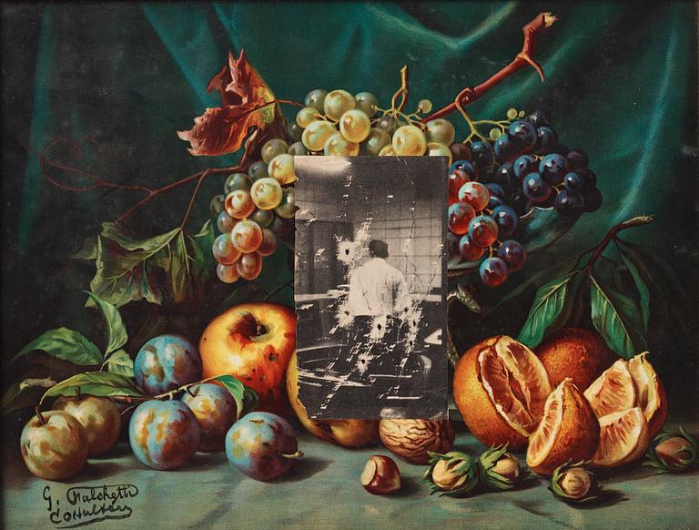 CO Hultén, collage/blandteknik, signerad och utförd 1949.