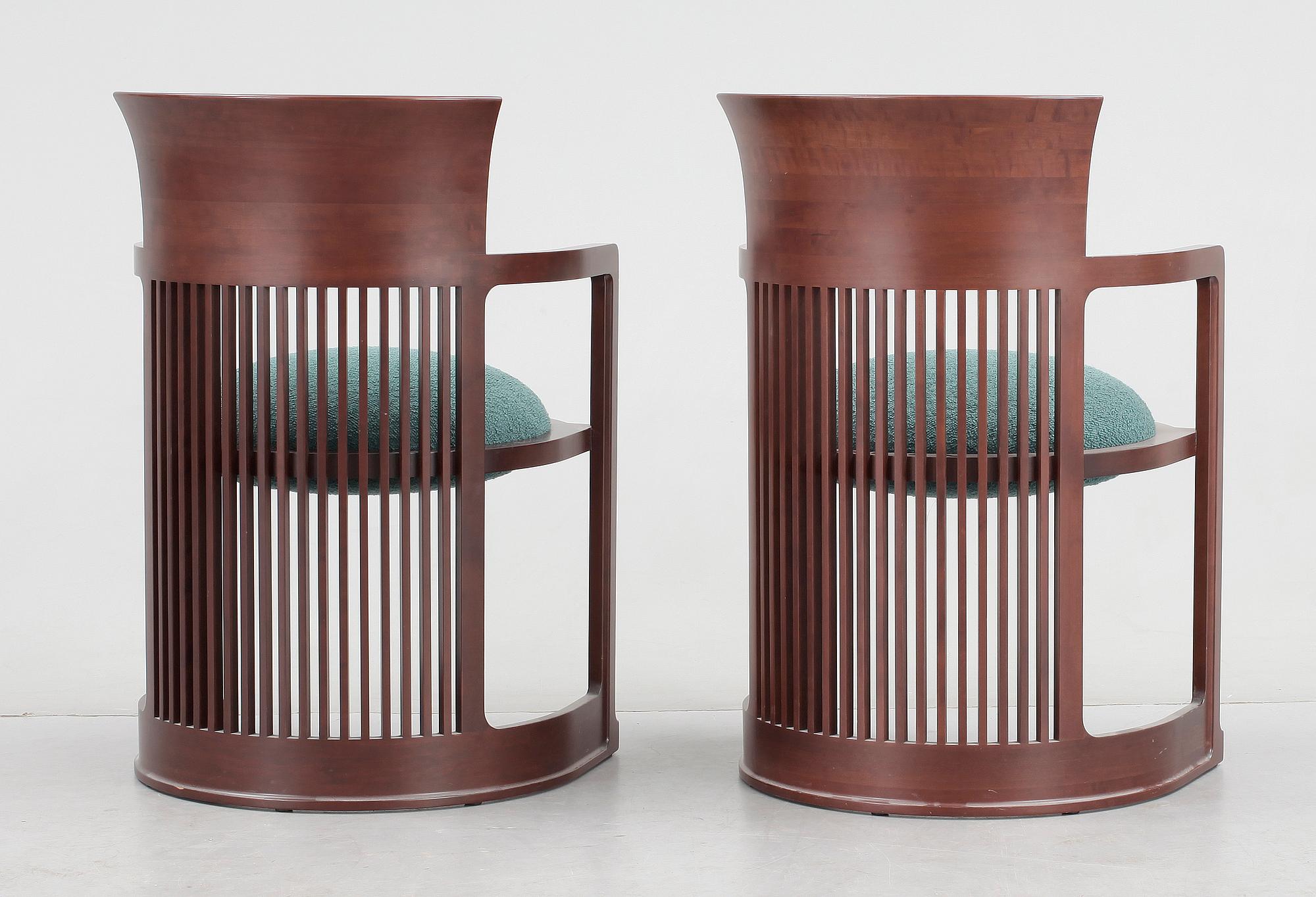 KARMSTOLAR, ett par, Frank Lloyd Wright, Cassina, 1980-tal.