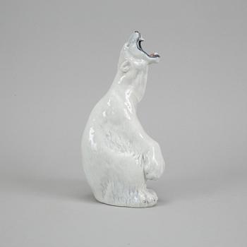 Royal Copenhagen, a 502 porcelain polar bear, Denmark, 1985-91.