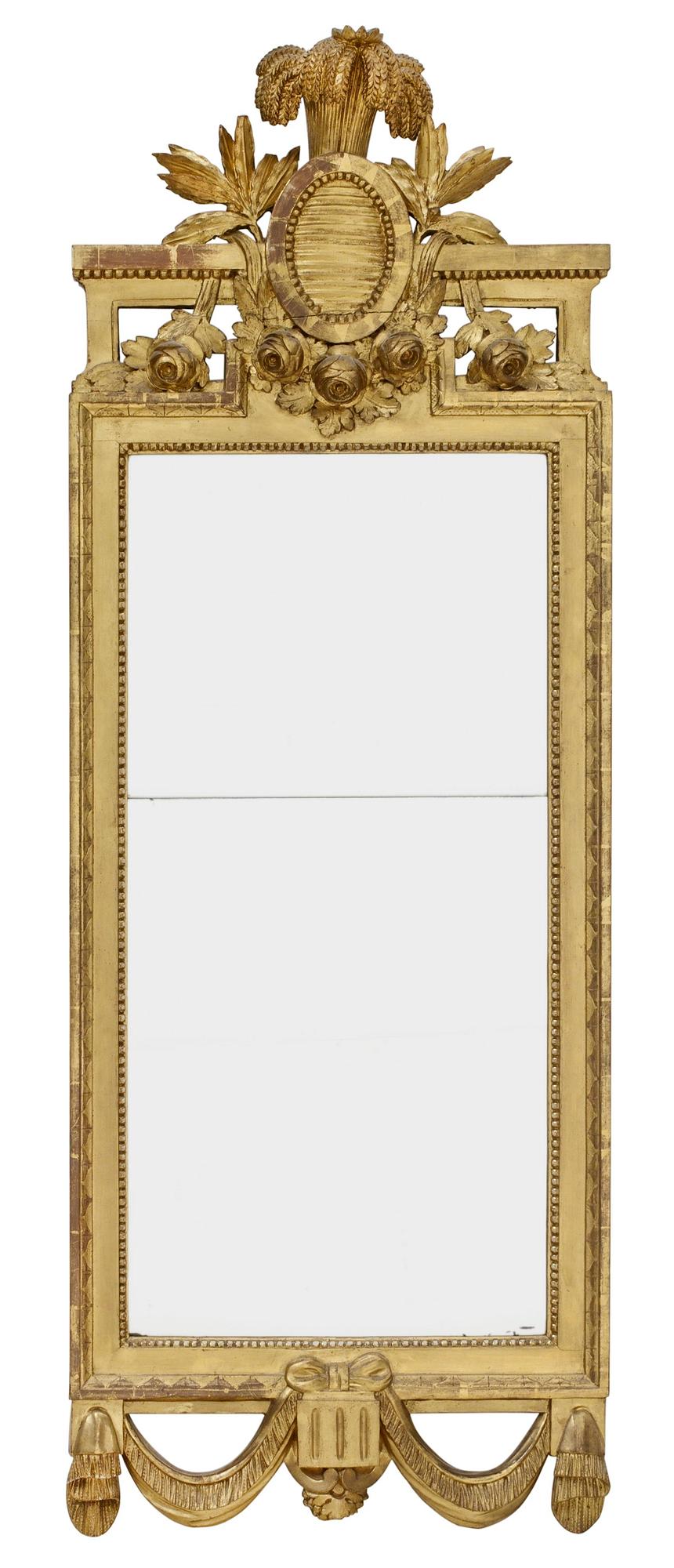 A Gustavian mirror by C.G. Fyrwald, Stockholm 1780's.