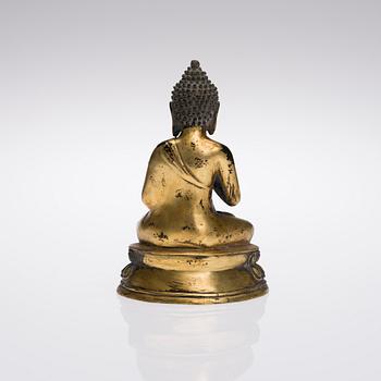 BUDDHA, skulptur, mässing, trol. Kina, 1900-talets första hälft.