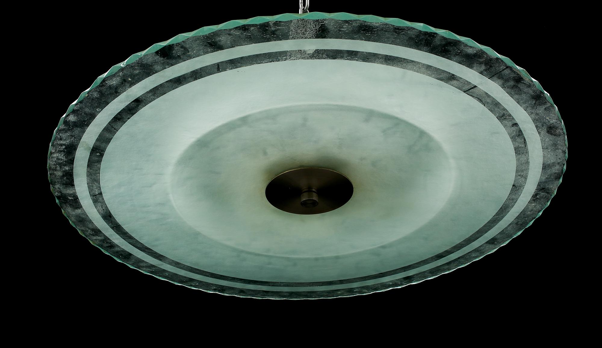 TAKPLAFOND, glas, 1930/40-tal. Diameter ca 70 cm.