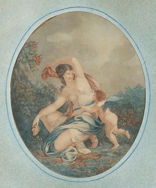 OKÄND KONSTNÄR, färggravyrer, ett par, 1800-talets början.