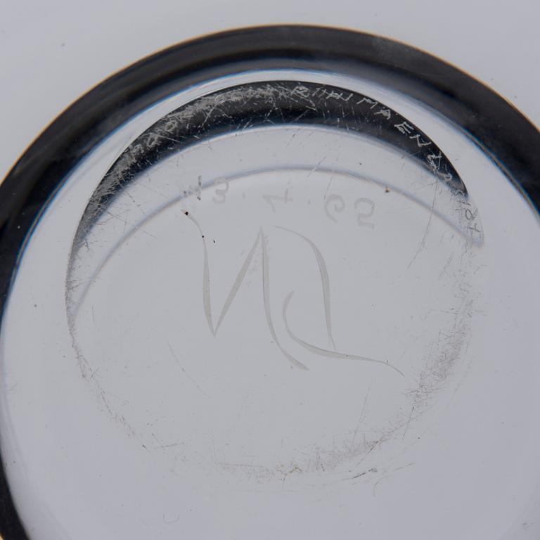 SKÅL, glas, signerad Aimo Okkolin Riihimäen Lasi Oy.