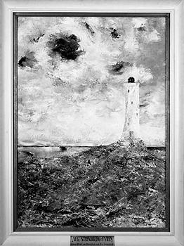 Arnold Plagemann, Lighthouse in storm.