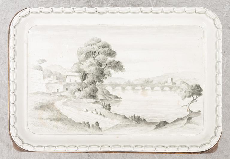 Josef Ekberg, a Rococo style tea table, Gustavsberg, first half of the 20th Century.